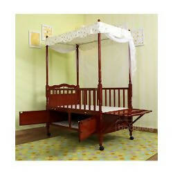 BABYHUG Windsor 2 in 1 Wooden Baby Cot With Cradle & Storage Space, Dimensions: 114.5×70.5×28 cm - PyaraBaby