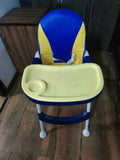 STAR AND DAISY Comfort 3 in 1 Multifunctional High chair/Booster chair/Normal chair with detachable tray, Adjustable height, Soft cushion for kids/baby (Yellow Blue) - PyaraBaby