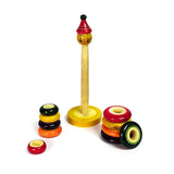 Wooden Stacking Rings With Joker Head - 10 Rings - Develop Hand-Eye Coordination & Fine Motor Skills - PyaraBaby