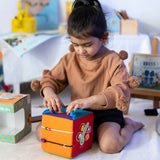 ILEARNNGROW Montesorri Motor Skill Cube, Interactive Learning, Fun Educational Game, Early Childhood Education, Montessori Method - PyaraBaby