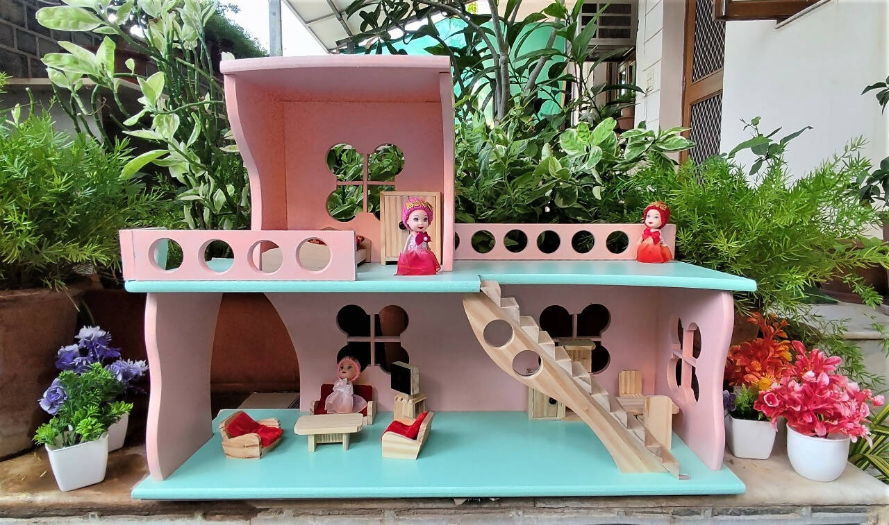 Wooden Doll House- Multi Arrangement 3 Storied Play Set - PyaraBaby