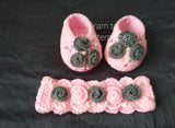 Crochet Frock + Hairband + Booties (Combo of 3) - PyaraBaby