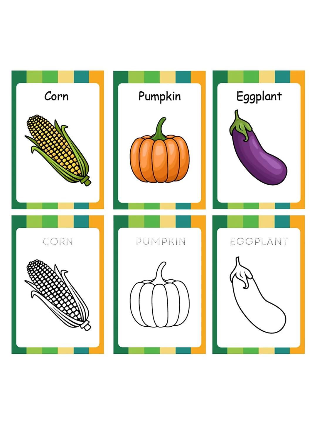 ILEARNNGROW Fruits - Vegetable Flash Cards, educational, preschool, kindergarten, fruit identification, vegetable identification - PyaraBaby