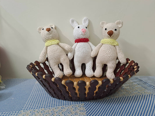 Crochet Handmade Bear and Rabbit Toys (Combo of 2) - PyaraBaby