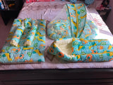 Bedding Set, Sleeping Bag, Mosquito Net Gadda, Combo Set of 3 - Monkey Print - PyaraBaby