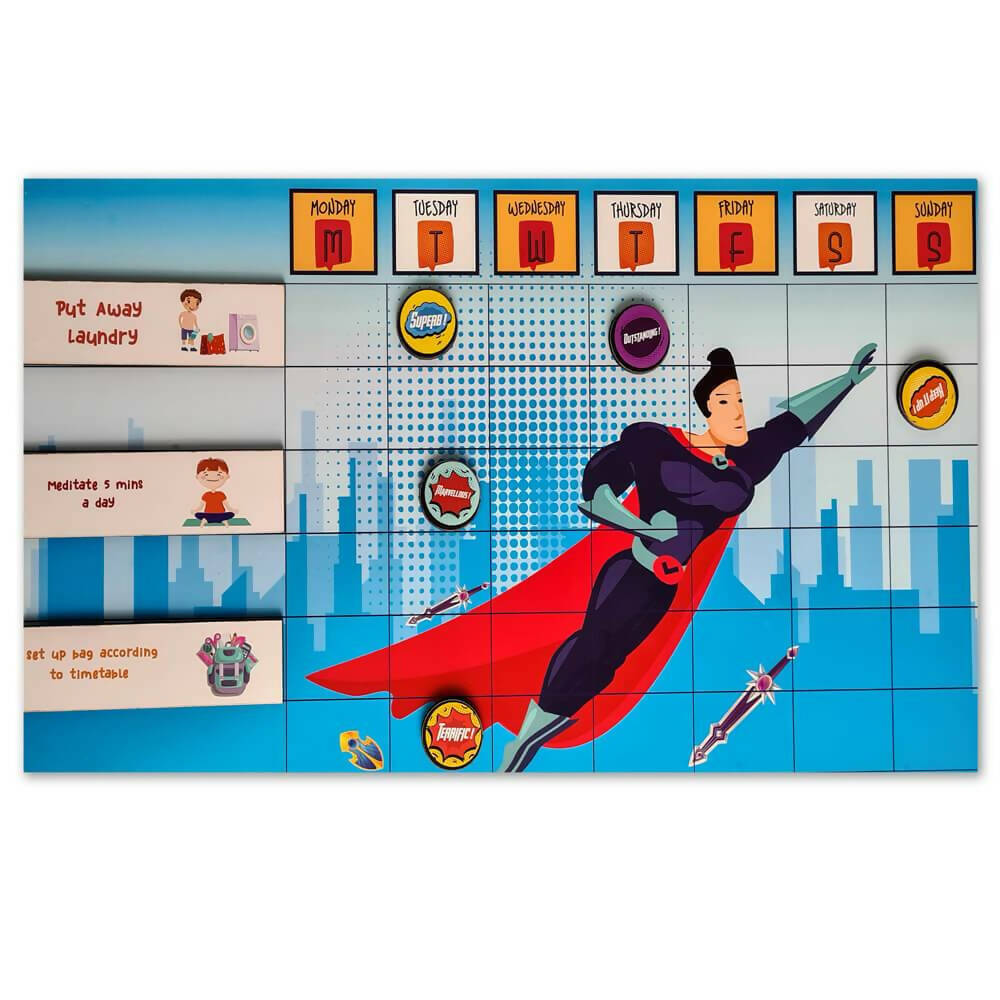 ILEARNNGROW Magnetic Reward Chart Super Woman - PyaraBaby