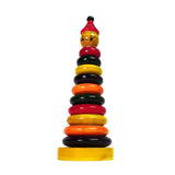 Wooden Stacking Rings With Joker Head - 10 Rings - Develop Hand-Eye Coordination & Fine Motor Skills - PyaraBaby