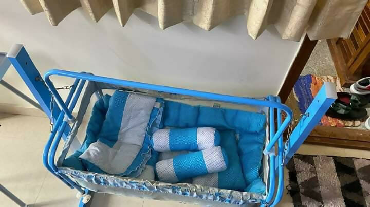 RISING STAR Cradle for Baby with Mosquito Net and Sleeping Set - PyaraBaby