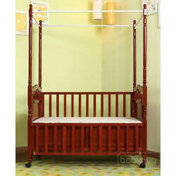 BABYHUG Windsor 2 in 1 Wooden Baby Cot With Cradle & Storage Space, Dimensions: 114.5×70.5×28 cm - PyaraBaby